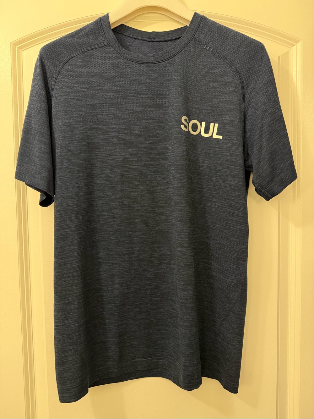 SoulCycle x Lululemon Men's Athletic Tee Dark Blue with SOUL Logo